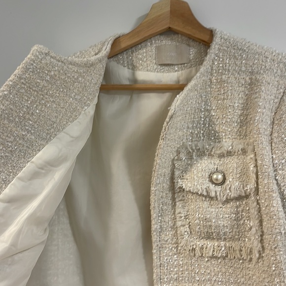 Basic Ivory Tweed Jacket - Picture 5 of 14